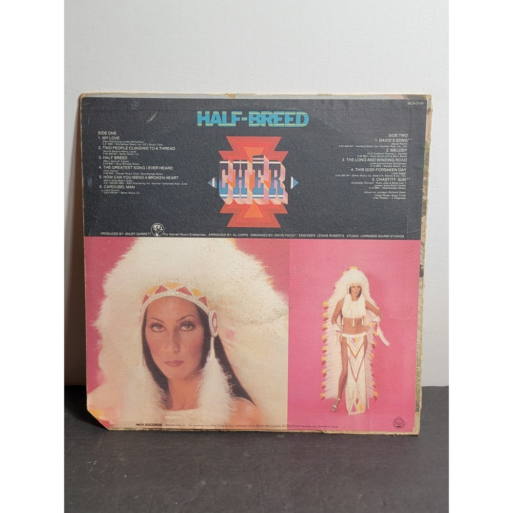 Cher "Half Breed" 1973 Vinyl Record Album MCA 2104